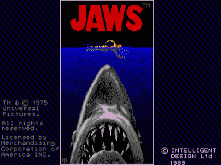 Jaws title screen for Amiga